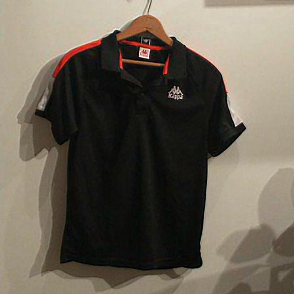 Kappa Polo Shirt. Black and Red. Small.